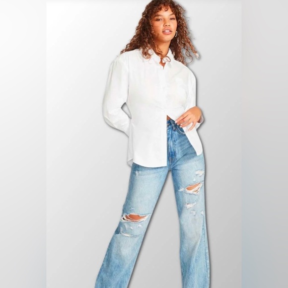 Steve Madden Nadia White Button Down Shirt - Picture 5 of 16